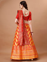 Thumbnail for Lorenvalley Fashion Yellow & Red Semi-Stitched Lehenga & Unstitched Blouse With Dupatta - Distacart