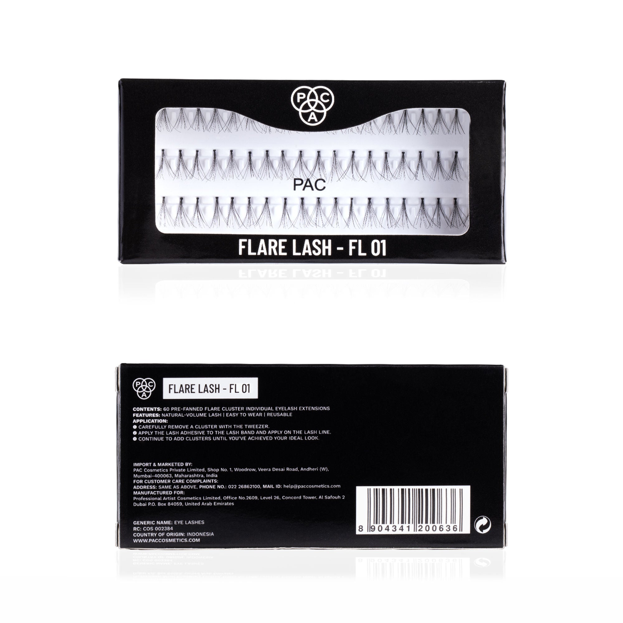 PAC Studio Flare Lash FL1 - Natural Cluster Lashes with Short, Long & Thick Strands for Versatile Looks - Distacart