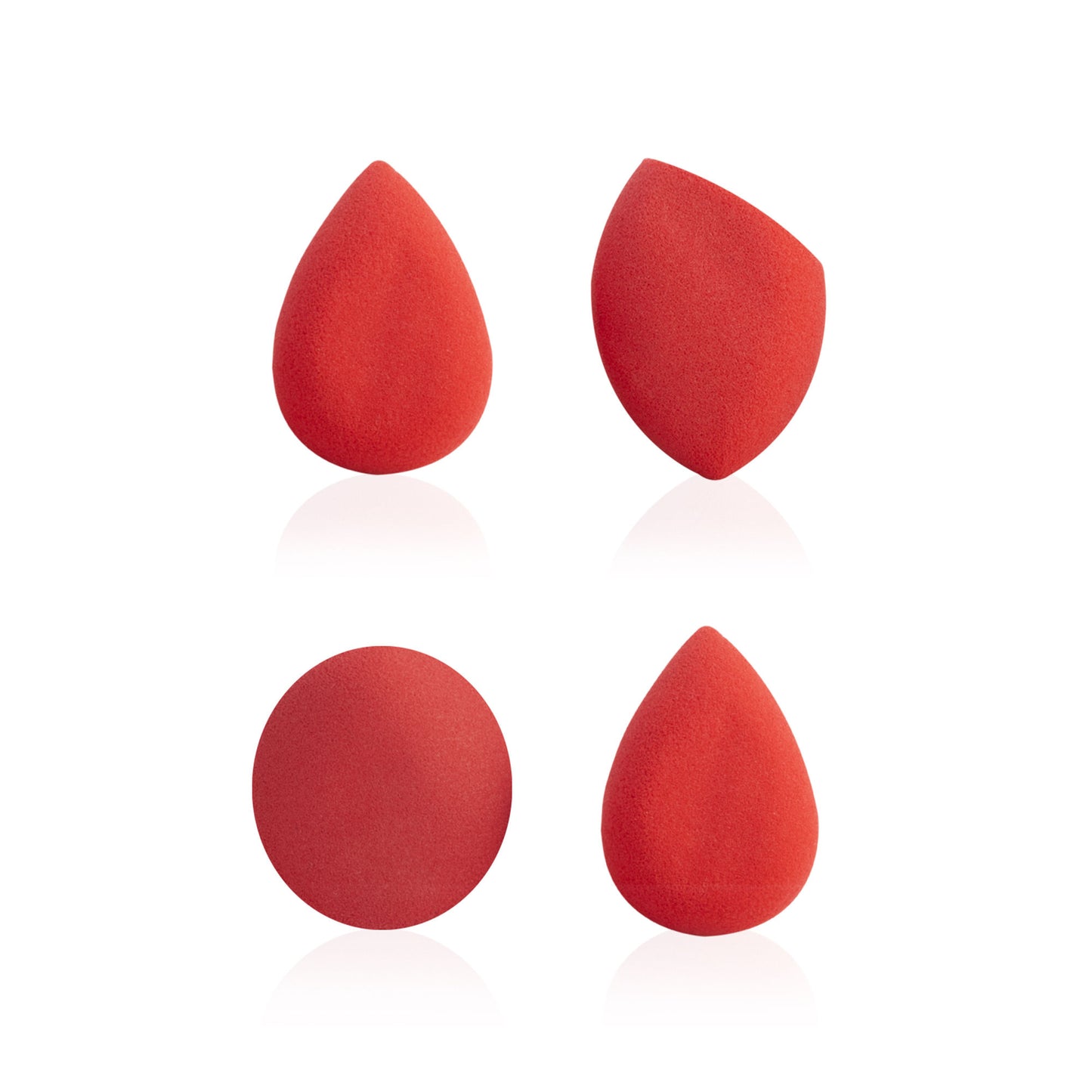 PAC Mini Sponge Set (Water Drop, Egg, Olive Cut) (Red)