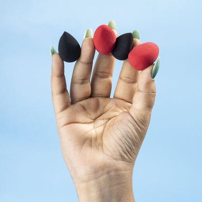PAC Studio Beauty Blender Sponge (Mini) (4 Pcs) (Red + Black) (Mix) - Distacart