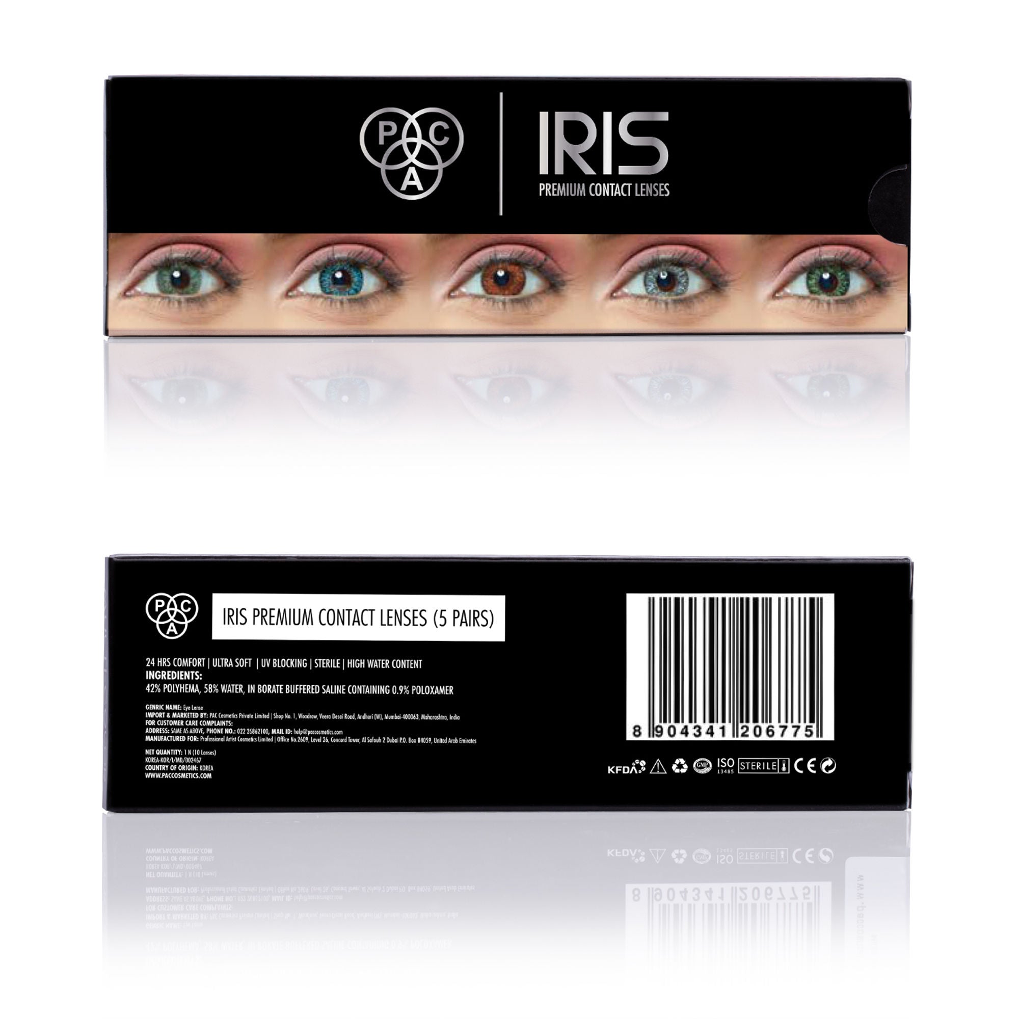 PAC Studio IRIS Premium Contact Lenses Mix - Comfortable Natural Looking, 1 Day Wear, Non-Irritating - Distacart