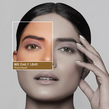 PAC IRIS Premium Contact Lenses Pure Hazel - Comfortable Natural Looking, 1 Day Wear, Non-Irritating