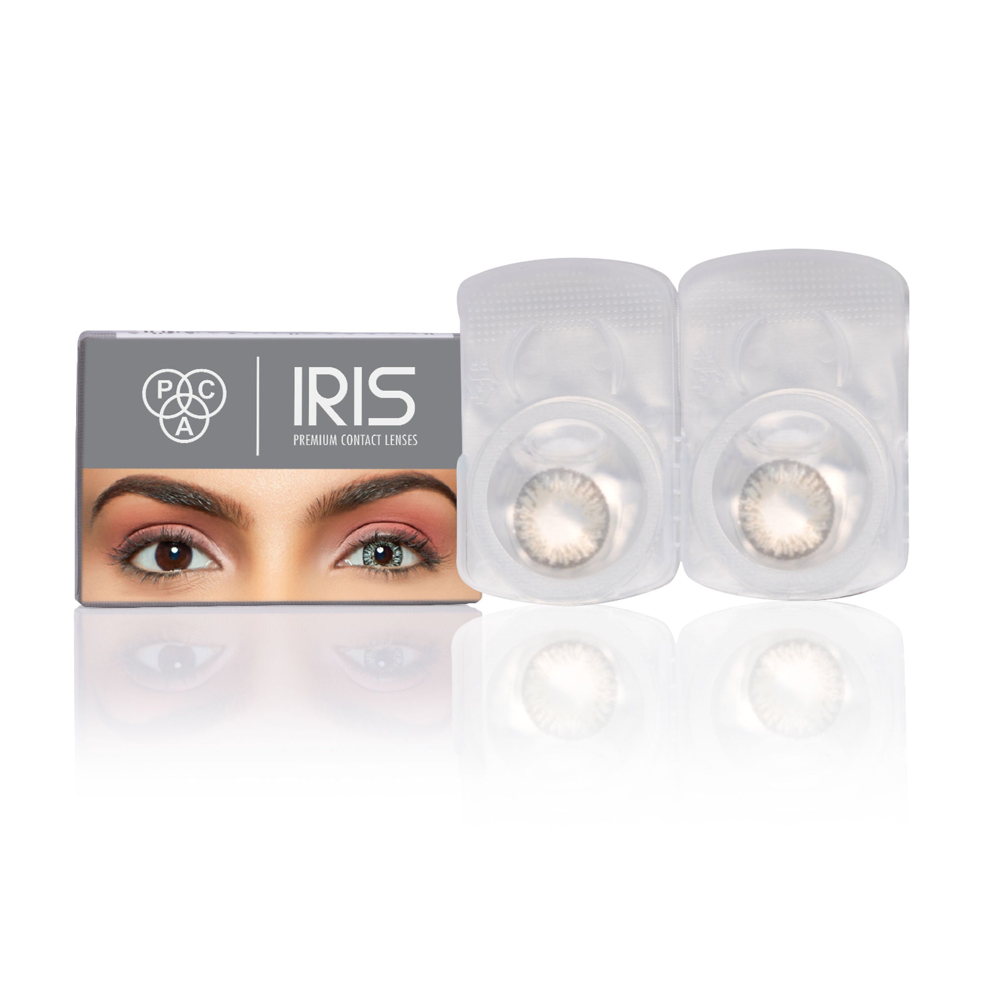 PAC Studio IRIS Premium Contact Lenses Grey - Comfortable Natural Looking, 1 Day Wear, Non-Irritating - Distacart