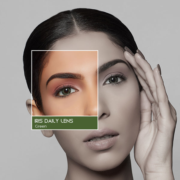 PAC IRIS Premium Contact Lenses Green - Comfortable Natural Looking, 1 Day Wear, Non-Irritating