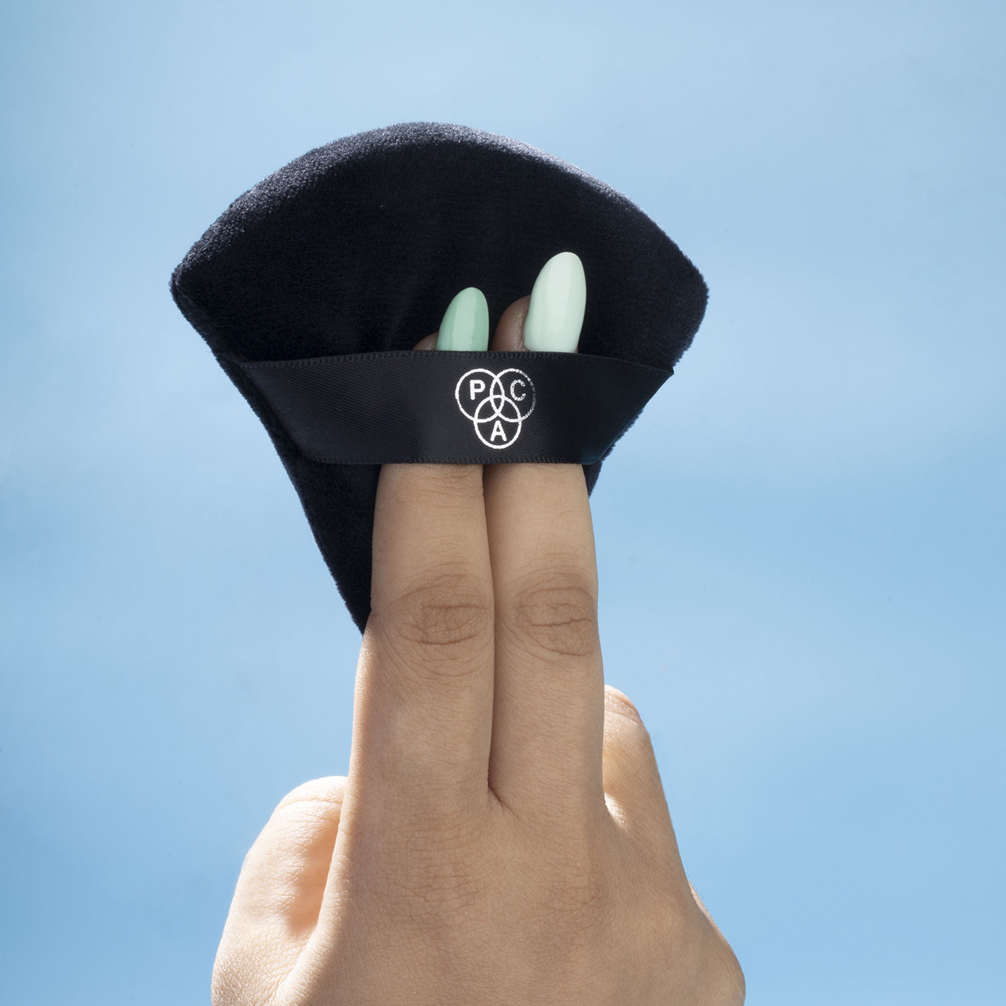 PAC Studio Pocket Puff Black - Medium Size, 99% Soft Natural Cotton, Less Product Wastage, Even Application