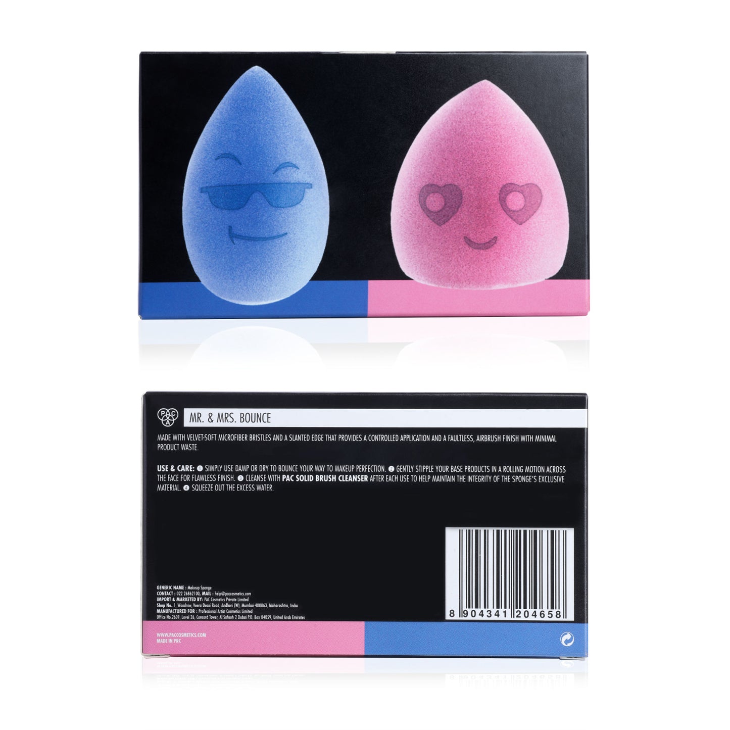 PAC Studio Mr & Mrs Bounce Microfiber Velvet Makeup Sponges - Distacart