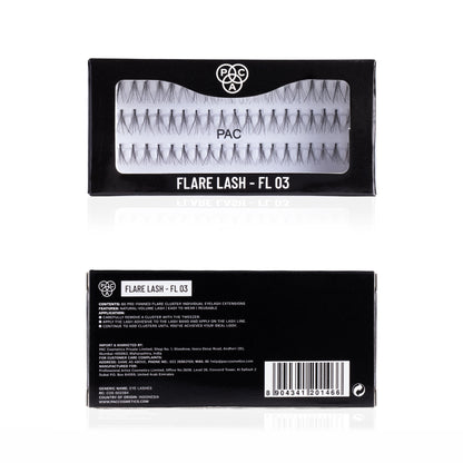 PAC Studio Flare Lash FL3 - Natural Cluster Lashes with Short, Long & Thick Strands for Versatile Looks - Distacart