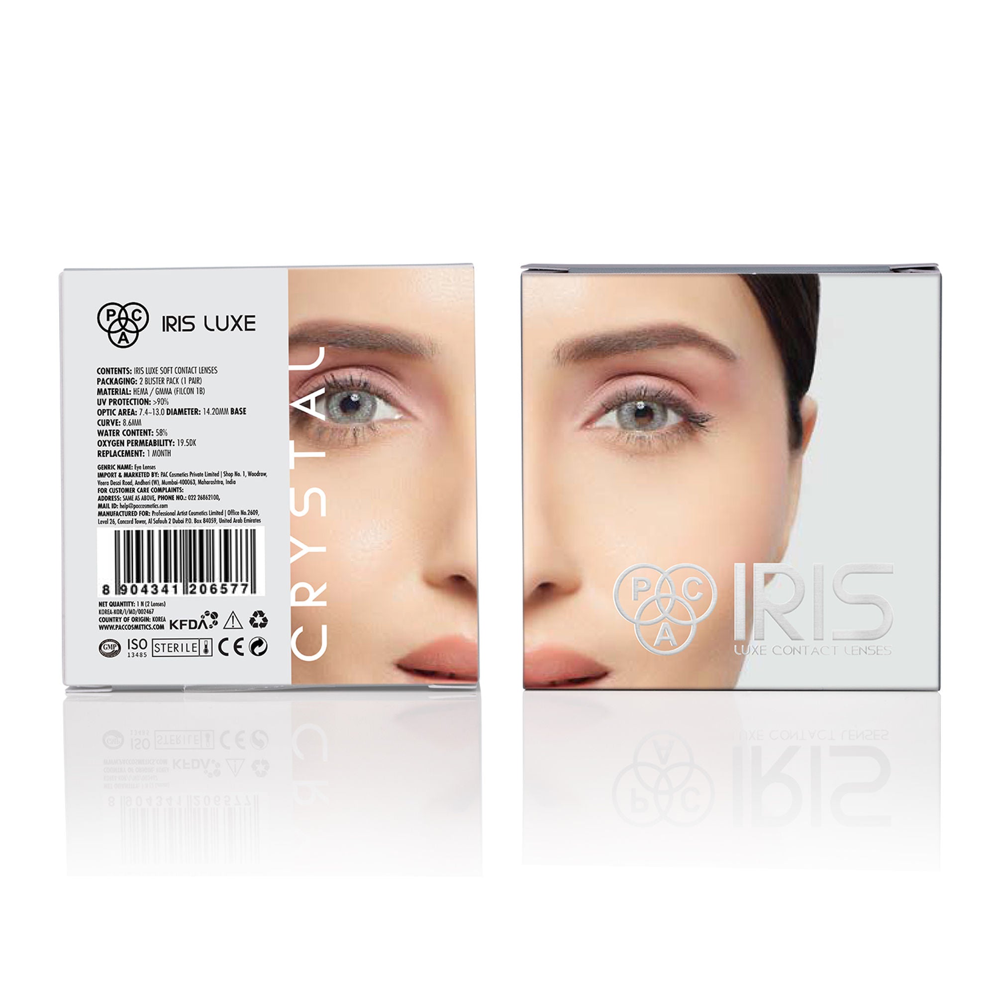 PAC Studio IRIS LUXE One Month Lenses - Crystal - Distacart