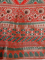 Thumbnail for Lorenvalley Fashion Green & Red Semi-Stitched Lehenga & Unstitched Blouse With Dupatta - Distacart
