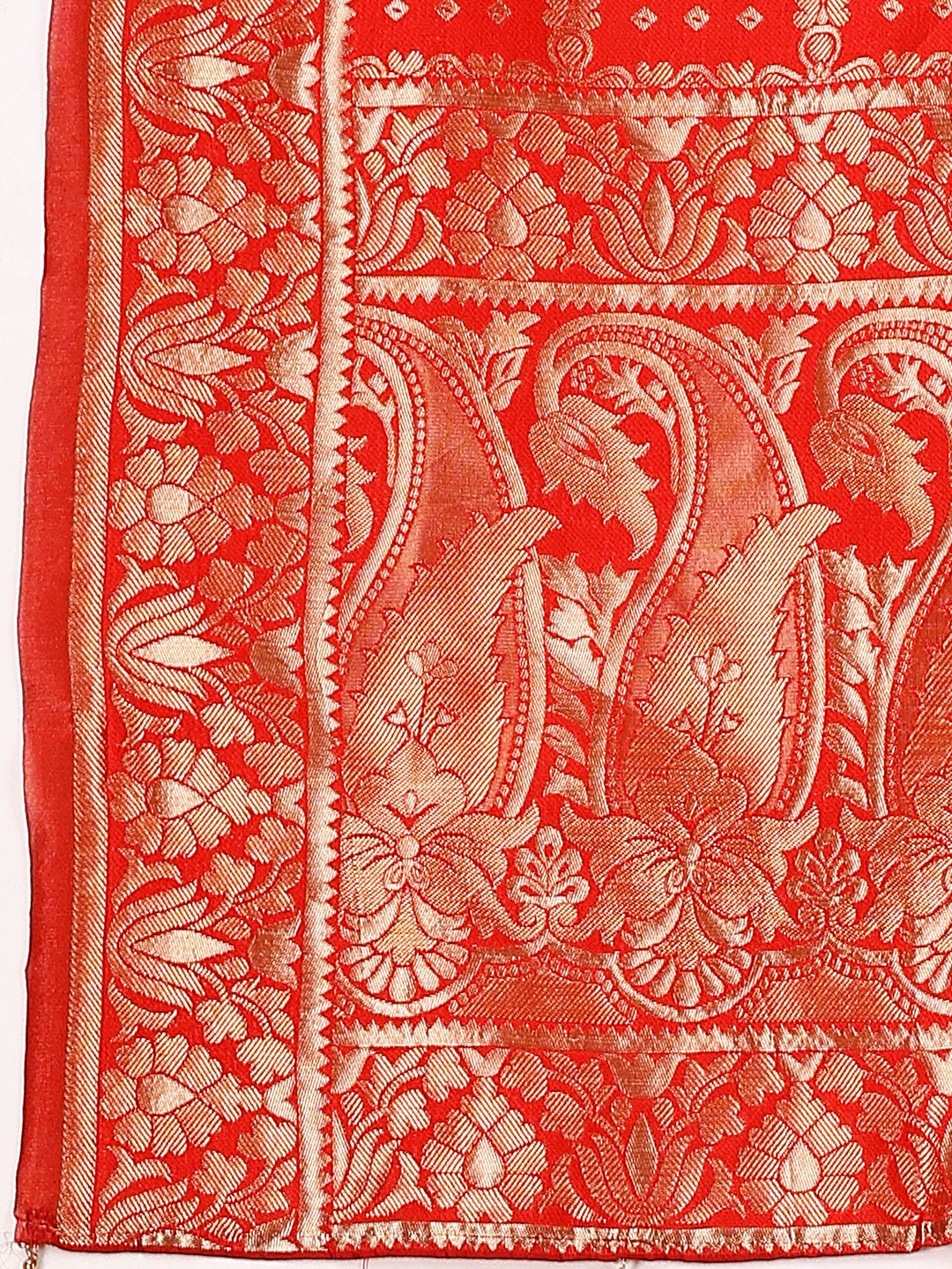 Lorenvalley Fashion Green & Red Semi-Stitched Lehenga & Unstitched Blouse With Dupatta - Distacart