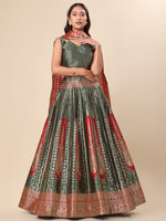 Thumbnail for Lorenvalley Fashion Green Ready to Wear Lehenga & Unstitched Blouse With Dupatta - Distacart