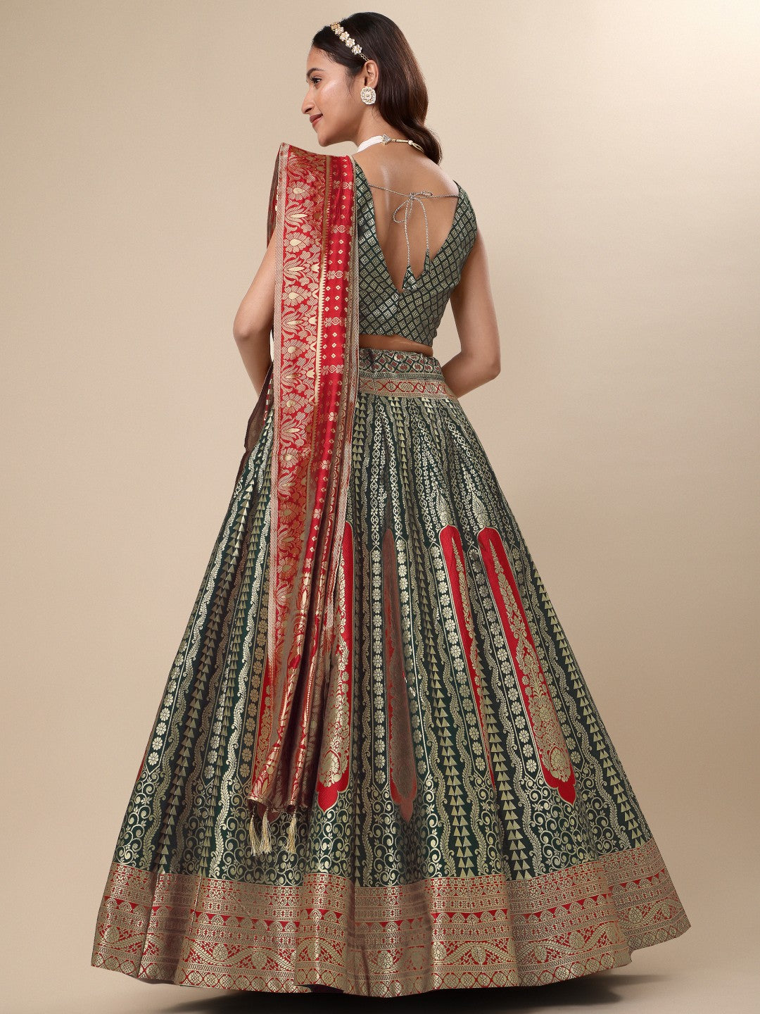 Lorenvalley Fashion Green Ready to Wear Lehenga & Unstitched Blouse With Dupatta - Distacart