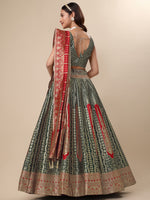 Thumbnail for Lorenvalley Fashion Green Ready to Wear Lehenga & Unstitched Blouse With Dupatta - Distacart
