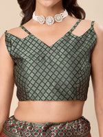 Thumbnail for Lorenvalley Fashion Green Ready to Wear Lehenga & Unstitched Blouse With Dupatta - Distacart
