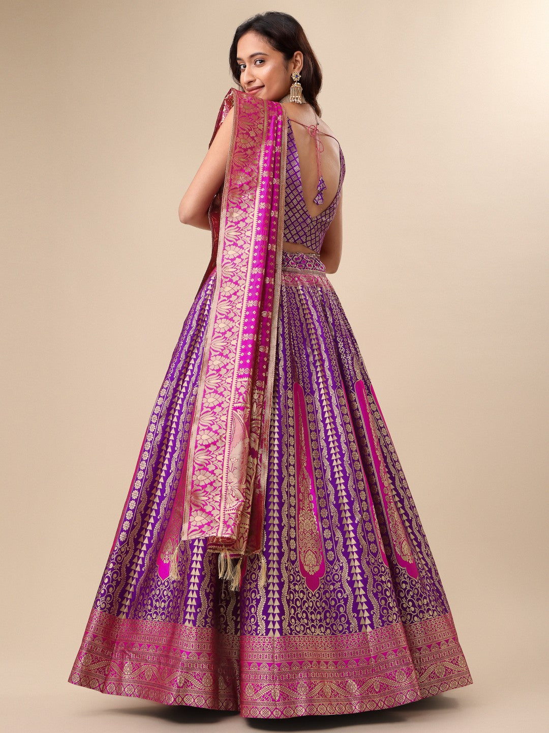 Lorenvalley Fashion Purple Ready to Wear Lehenga & Unstitched Blouse With Dupatta - Distacart