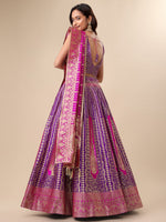 Thumbnail for Lorenvalley Fashion Purple Ready to Wear Lehenga & Unstitched Blouse With Dupatta - Distacart