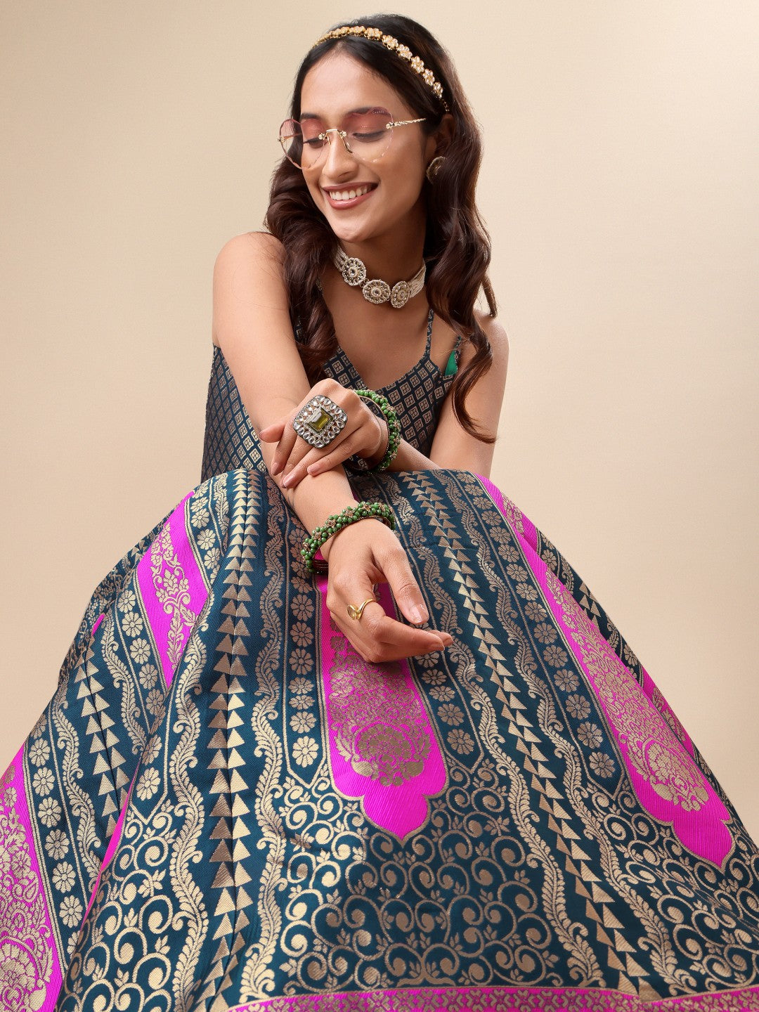 Lorenvalley Fashion Rama Ready to Wear Lehenga & Unstitched Blouse With Dupatta - Distacart
