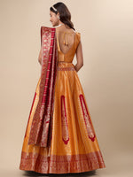 Thumbnail for Lorenvalley Fashion Orange Ready to Wear Lehenga & Unstitched Blouse With Dupatta - Distacart