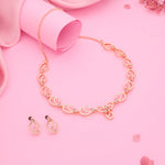 Thumbnail for Tehzeeb Creationss Gold-Polished Choker White Stone Necklace With Stud Earrings - Distacart