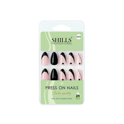 shills professional reusable press on nails almond spn690