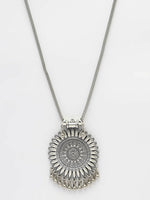 Thumbnail for NVR Women's Silver-Toned German Silver Oxidised Pandent - Distacart
