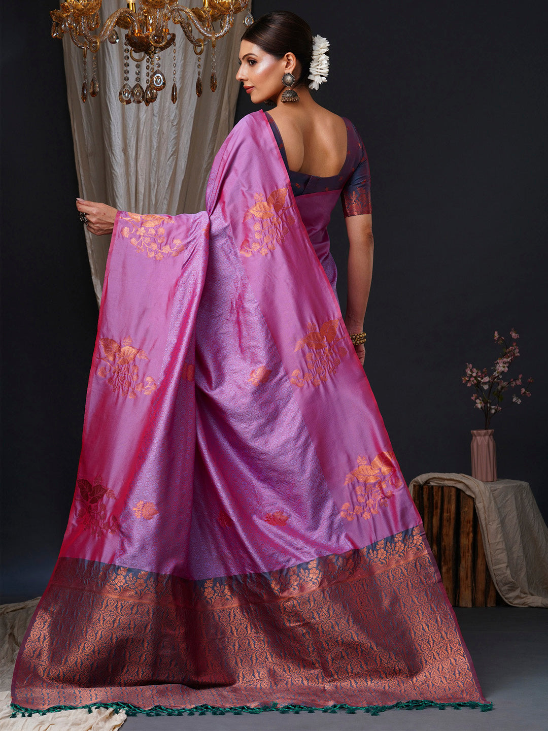 NOZ2TOZ Women's Silk Blend Teal blue Woven Design Designer Saree With Blouse Piece - Distacart