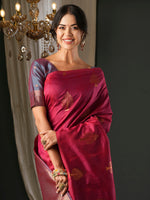 Thumbnail for NOZ2TOZ Women's Silk Blend Teal blue Woven Design Designer Saree With Blouse Piece - Distacart