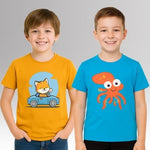 Thumbnail for Chilins Round Neck Printed Super Combed Cotton T-shirt (Pack of 2)