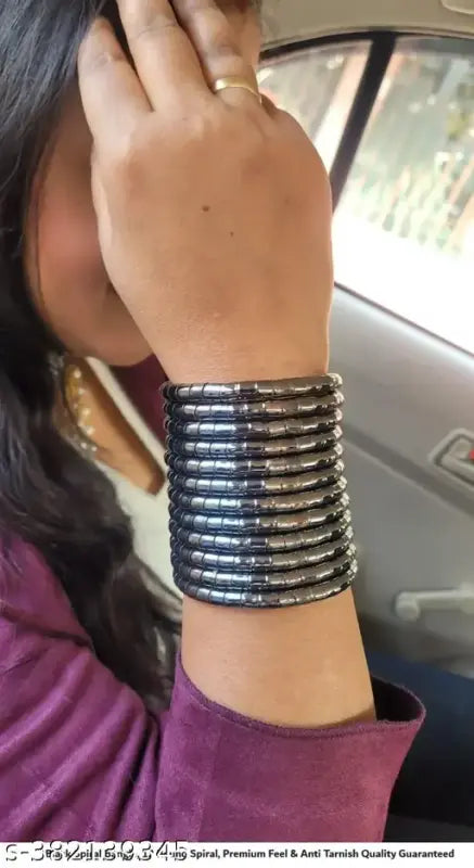 Tehzeeb Creations Women's Silver Viral Spiral Bangle For Girl And Women - Distacart