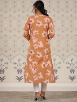 Thumbnail for Ode by House of Pataudi Floral Printed Pure Cotton Straight Kurta - Distacart