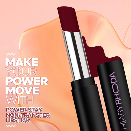 Hilary Rhoda Power Stay Non Transfer Lipstick - Rich Red 14 - Distacart