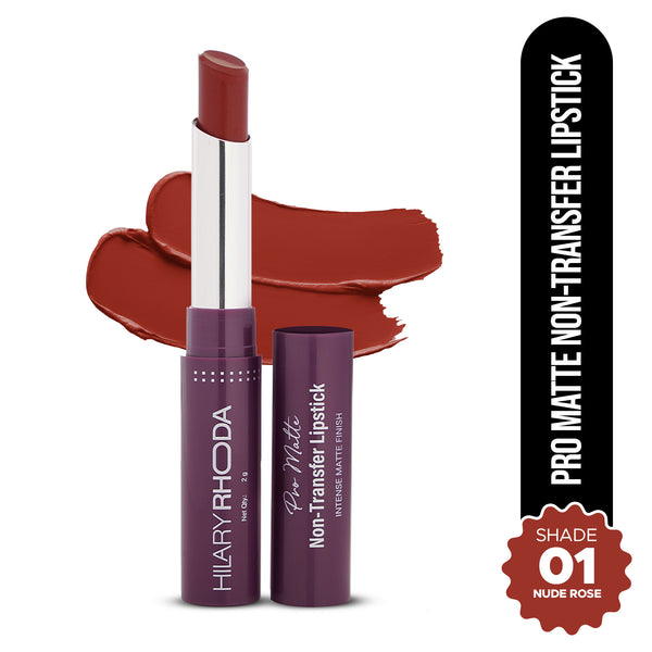 Hilary Rhoda Pro Matte Non-Transfer Waterproof Lipstick - Nude Rose 01