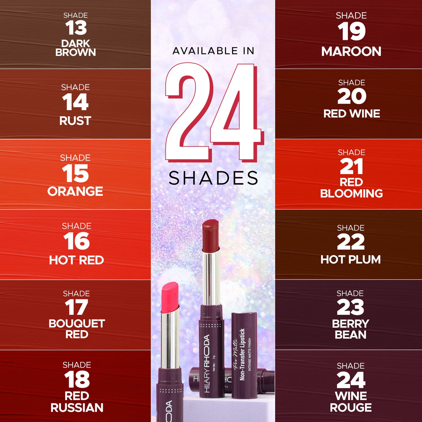 Hilary Rhoda Pro Matte Non-Transfer Waterproof Lipstick - Magent 07 - Distacart