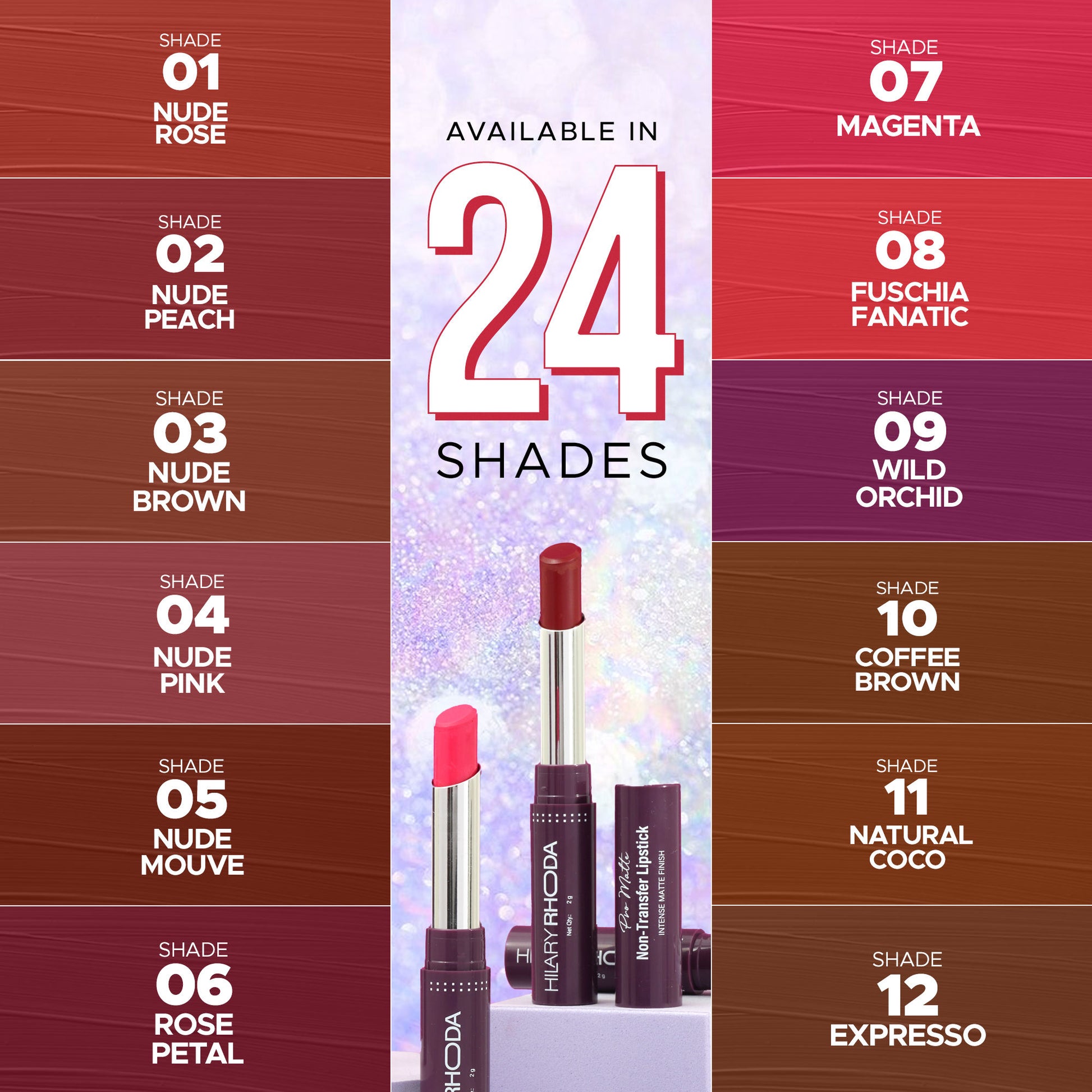 Hilary Rhoda Pro Matte Non-Transfer Waterproof Lipstick - Coffee Brown 10 - Distacart