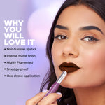 Thumbnail for Hilary Rhoda Pro Matte Non-Transfer Waterproof Lipstick - Dark Brown 13 - Distacart