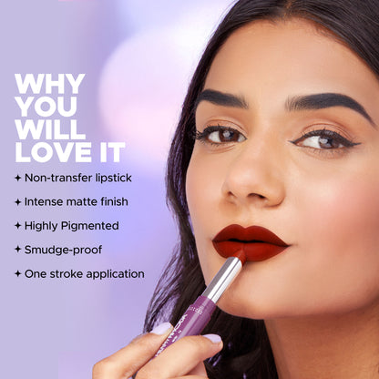 Hilary Rhoda Pro Matte Non-Transfer Waterproof Lipstick - Bouquet Red 17 - Distacart