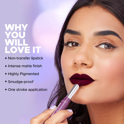 Hilary Rhoda Pro Matte Non-Transfer Waterproof Lipstick - Berry Bean 23 - Distacart