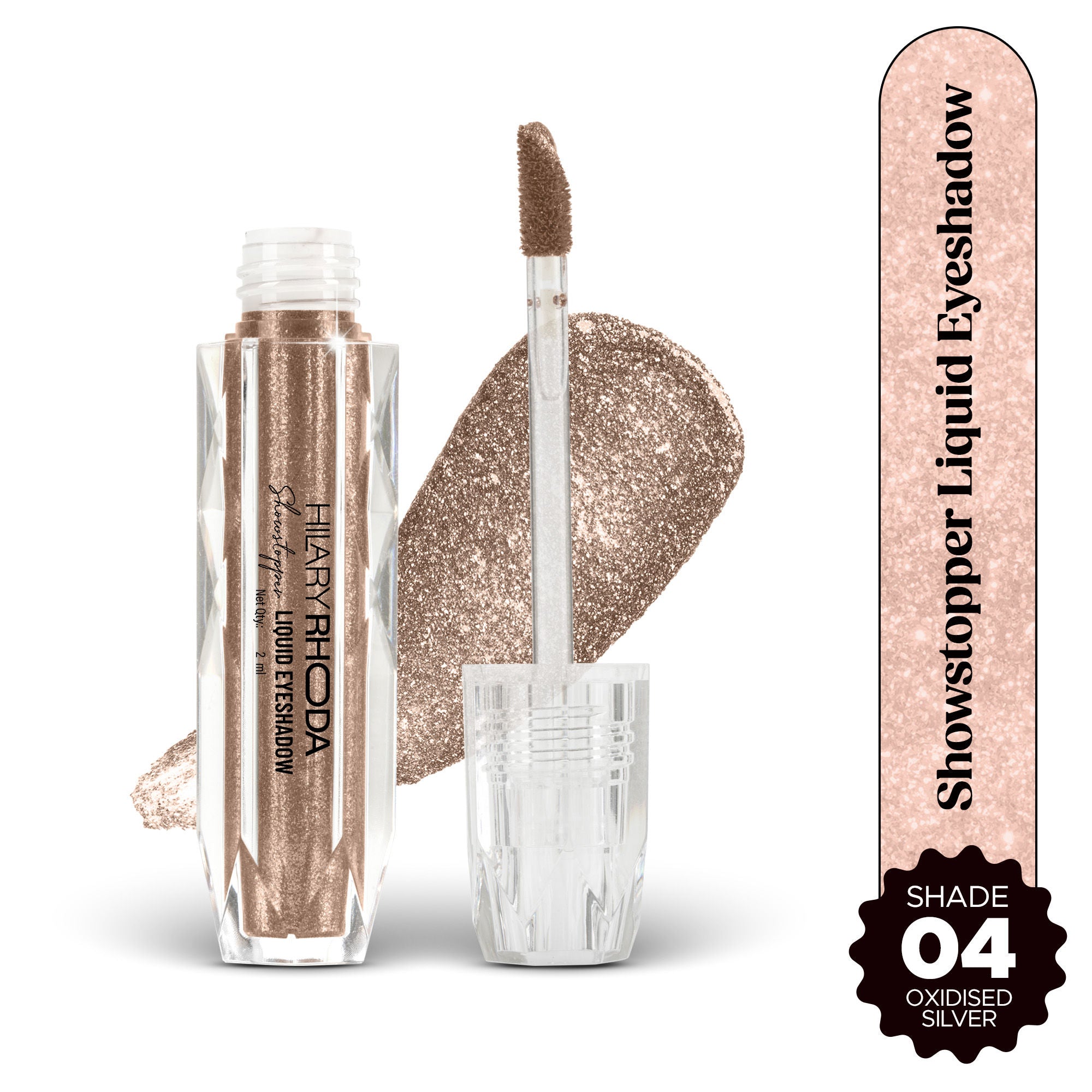 Hilary Rhoda Showstopper Liquid Eyeshadow - Oxidised Silver 04