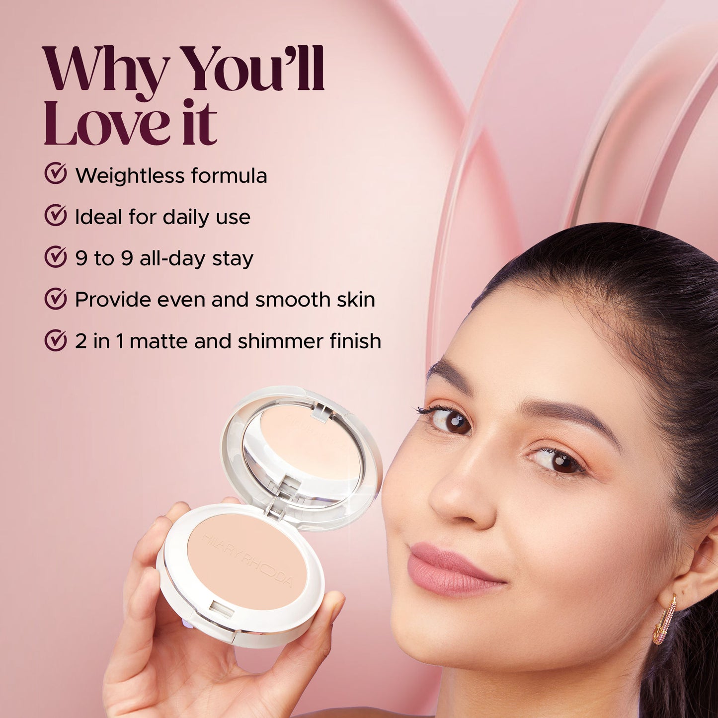 Hilary Rhoda Slay All Day Matte Compact - Ivory 01 - Distacart