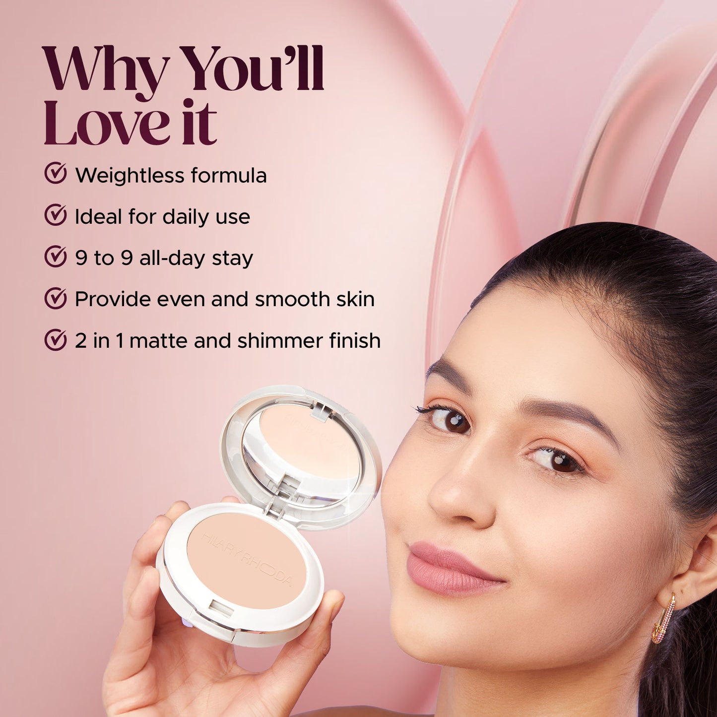 Hilary Rhoda Slay All Day Matte Compact - Natural 02 - Distacart