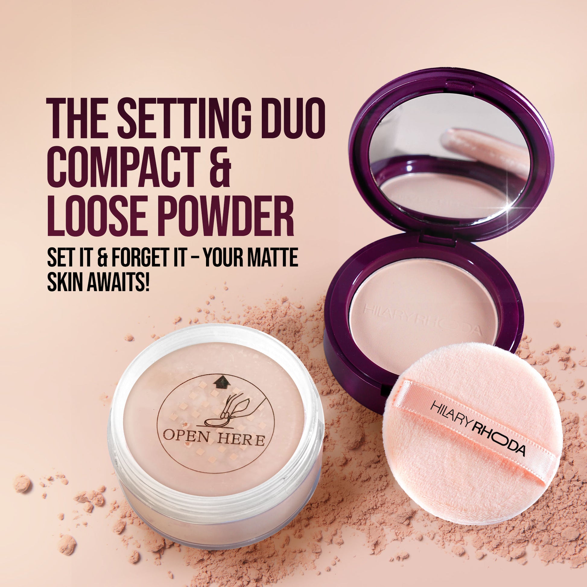 Hilary Rhoda The Setting Duo Matte Compact Powder - Ivory 01 - Distacart