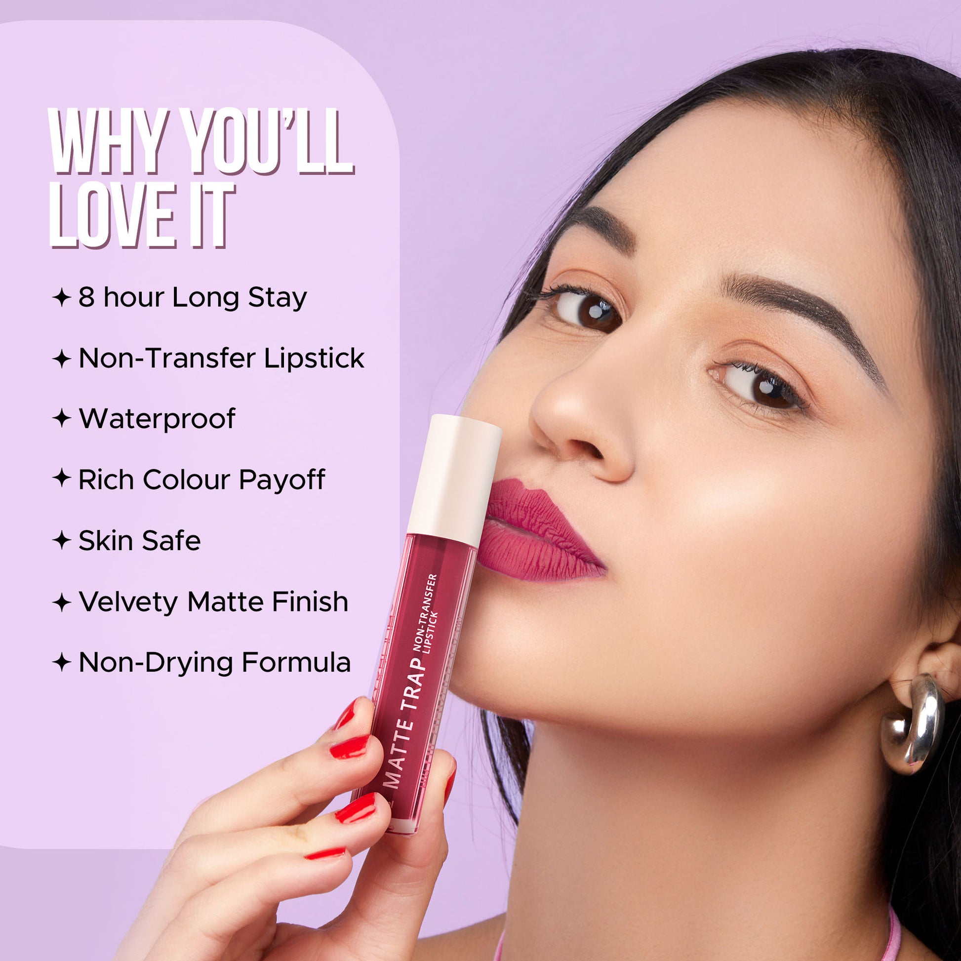 Hilary Rhoda Matte Trap Liquid Lipstick - Heat Pink 08 - Distacart