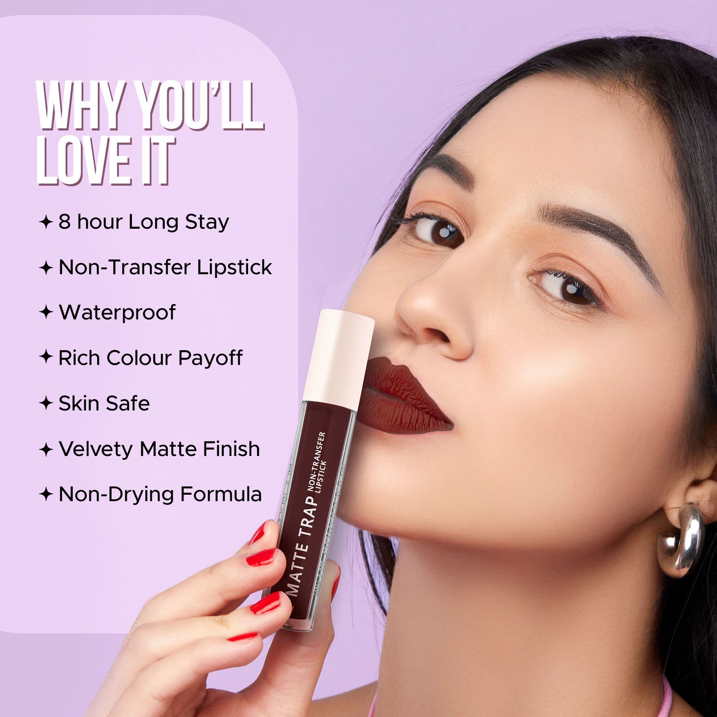 Hilary Rhoda Matte Trap Liquid Lipstick - Wine Divine 22 - Distacart