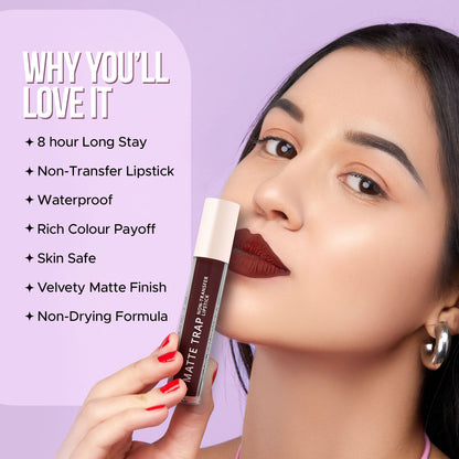 Hilary Rhoda Matte Trap Liquid Lipstick - Wine Divine 22 - Distacart