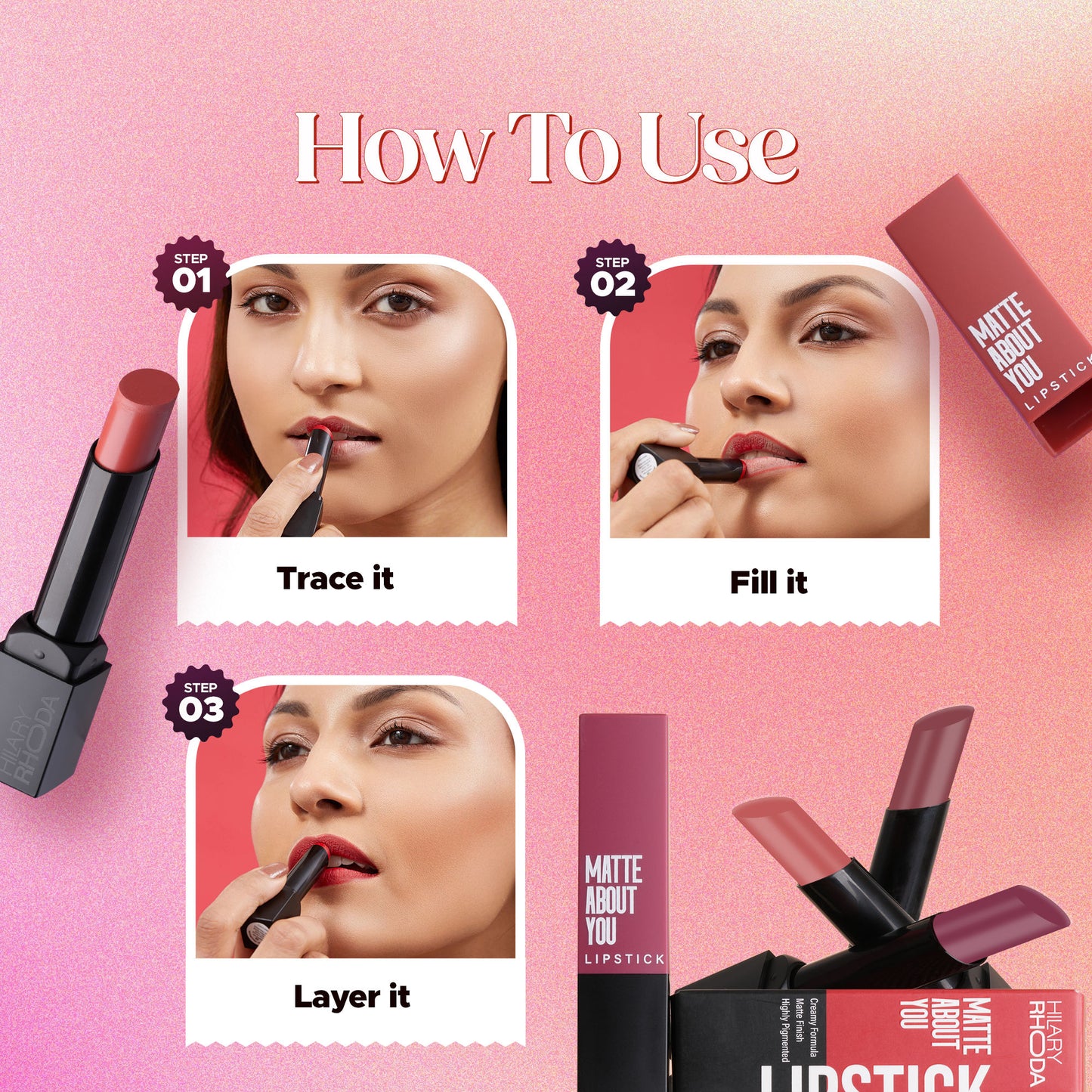 Hilary Rhoda Matte About You Lipstick - Hazel Hug 02 - Distacart