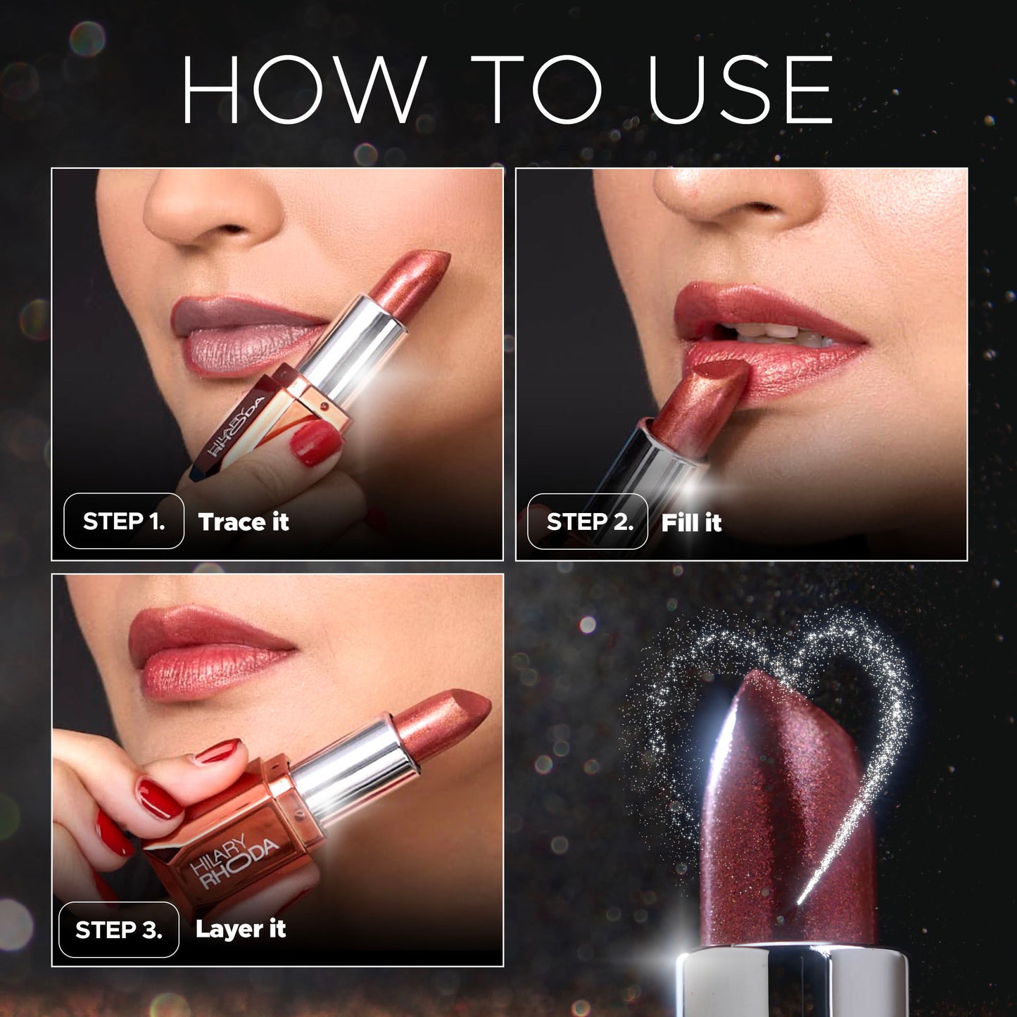 Hilary Rhoda Starlight Metallic Lipstick - Pink Saturn 02 - Distacart