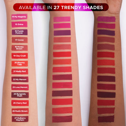 Hilary Rhoda Matte Love Non Transfer Liquid Lipstick - Rustic Brown 26 - Distacart