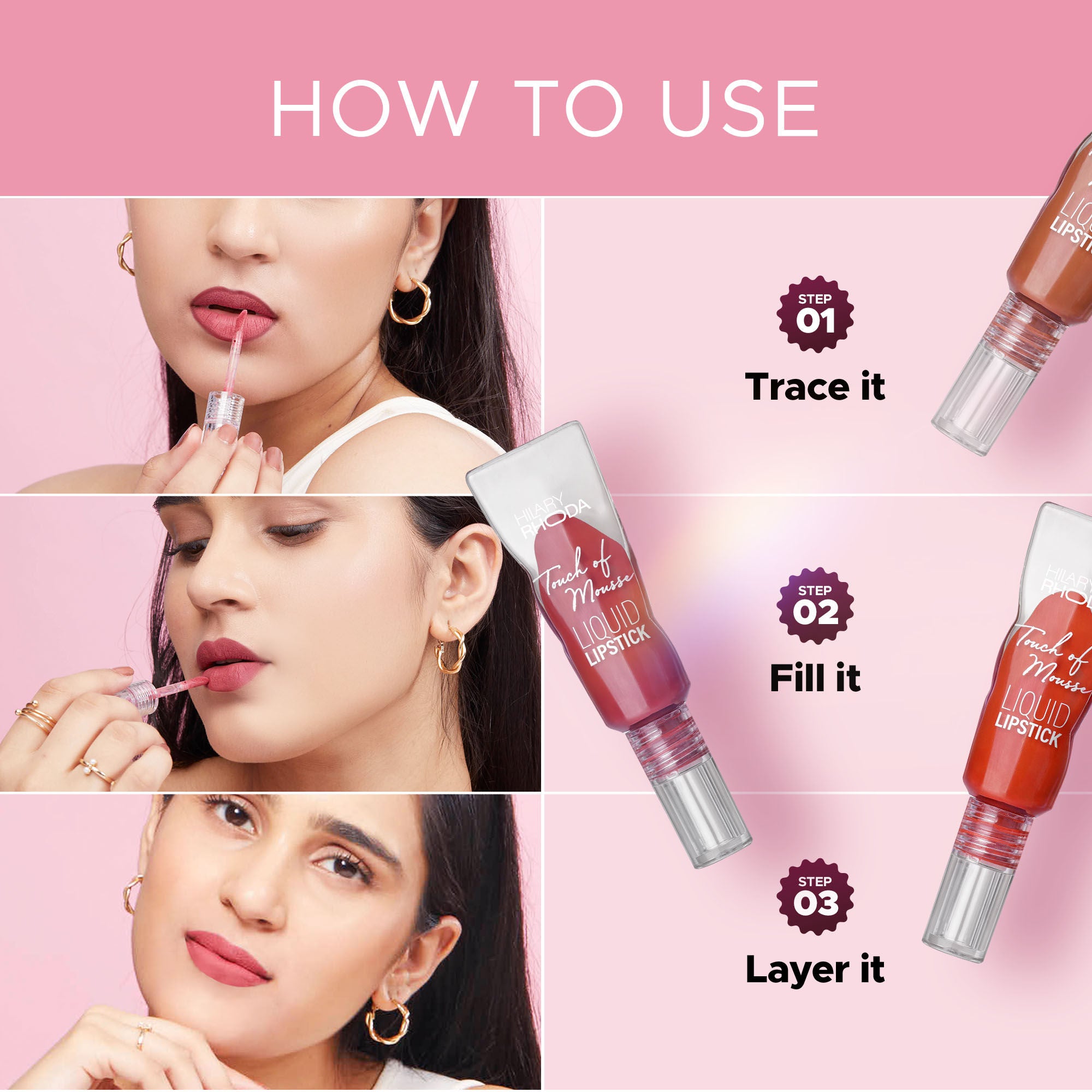 Hilary Rhoda Touch Of Mousse Waterproof Lipstick - Extra Plum 06 - Distacart