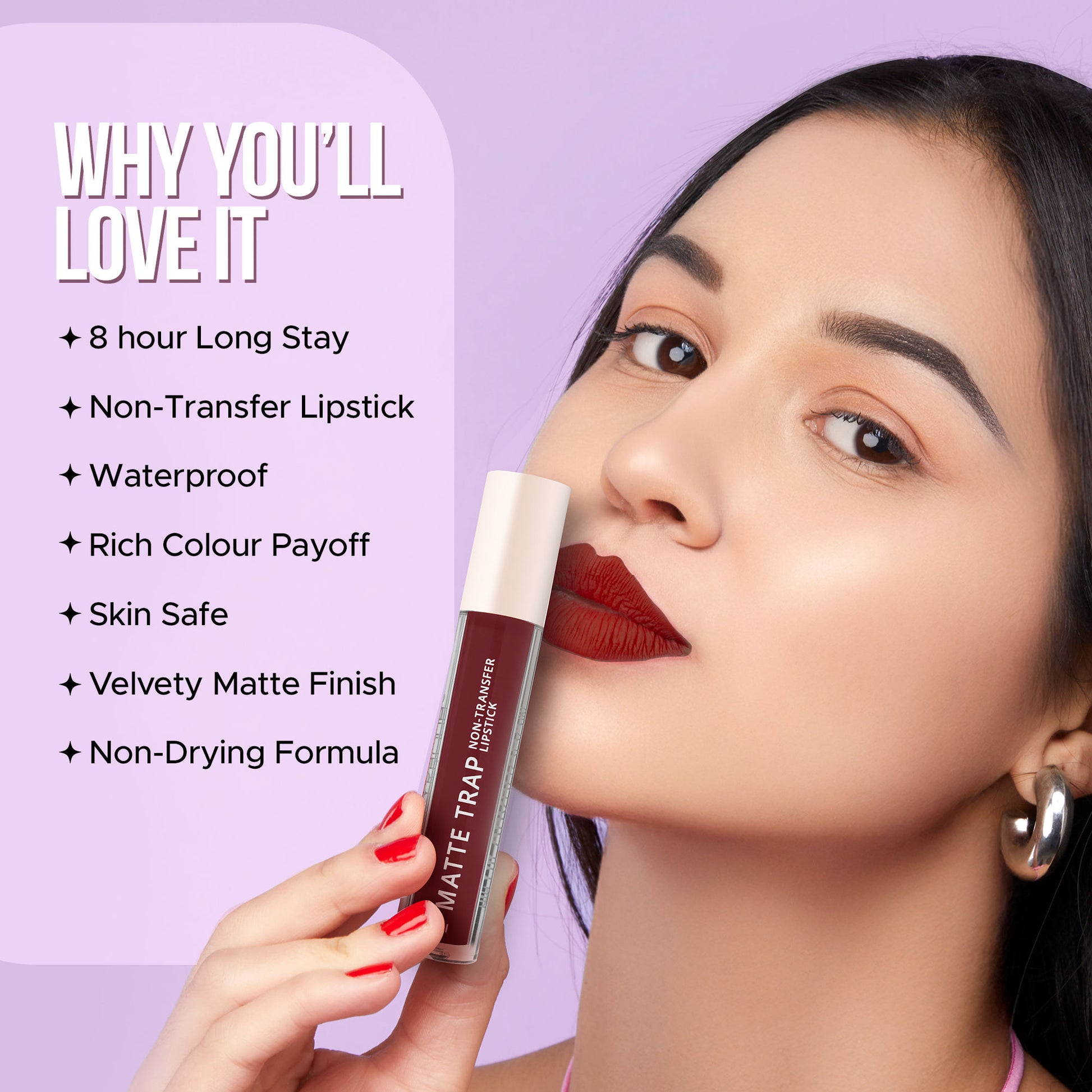 Hilary Rhoda Matte Trap Liquid Lipstick - Ruby Red 26 - Distacart