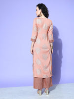 Thumbnail for All About You Women Pink Floral Printed Regular Gotta Patti Liva Kurta with Palazzos - Distacart